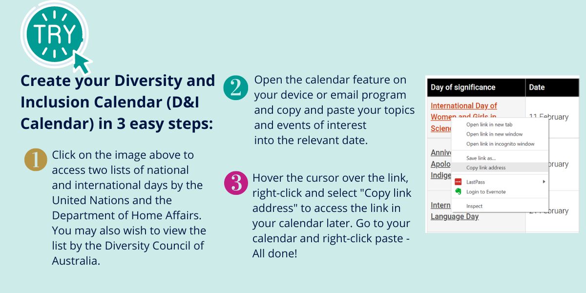 diversity and inclusion calendar Ability Connect